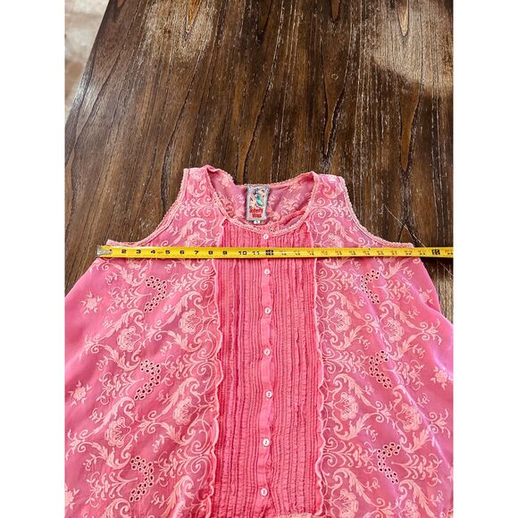 Johnny Was Coral Sleeveless Flowy Shirt Size Small - Picture 14 of 14